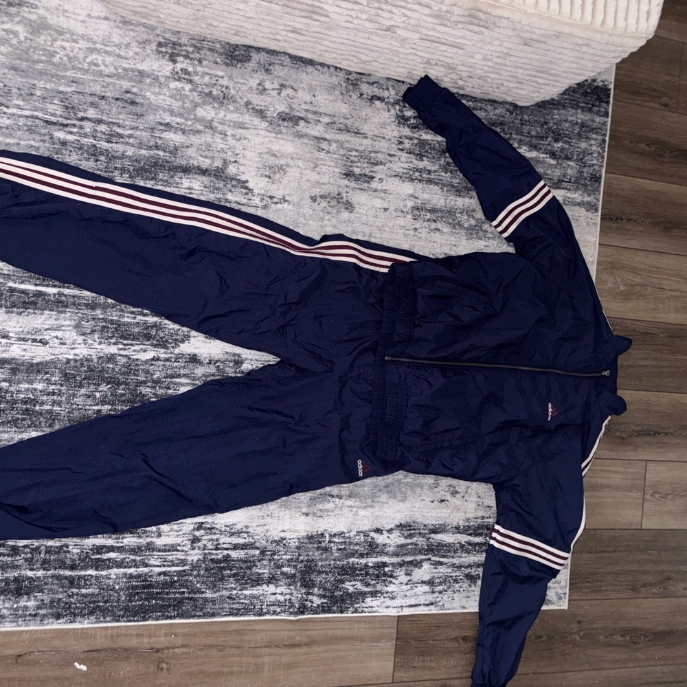 Vintage Navy Blue Adidas tracksuit